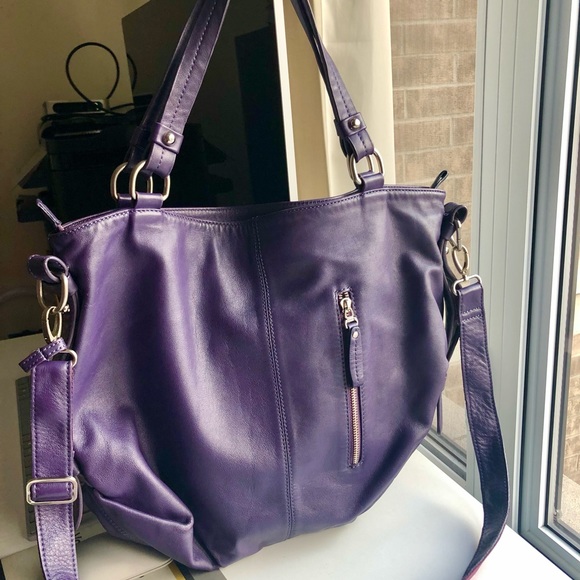 Antonio Melani Leather Totes in Purple - Picture 1 of 4
